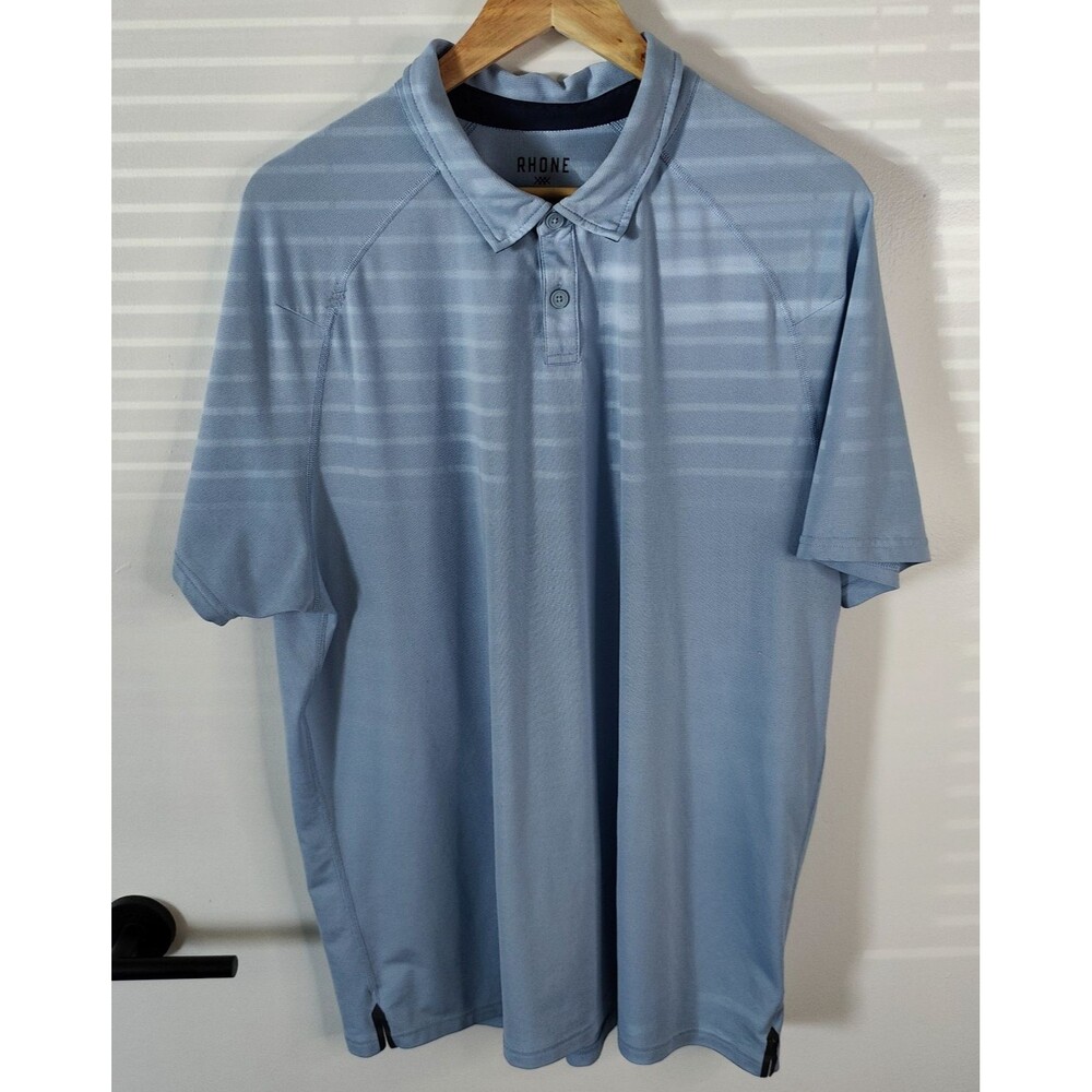 Rhone Commuter Polo Shirt Mens XXL Blue Stretch Performance Golf (Read Desc)